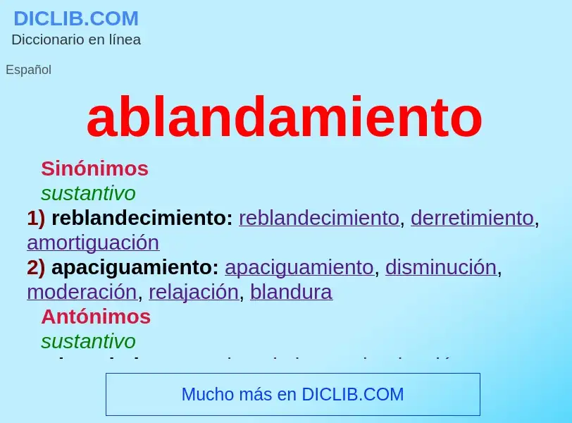 O que é ablandamiento - definição, significado, conceito