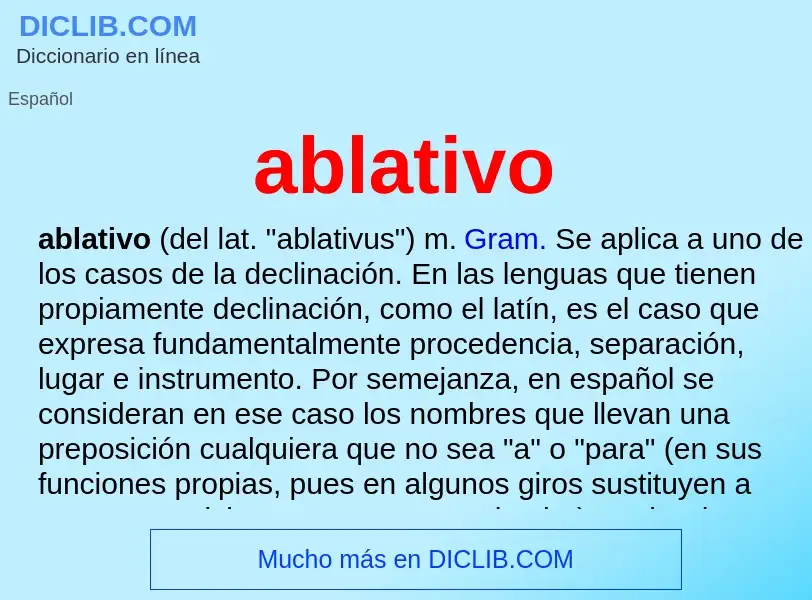 What is ablativo - meaning and definition