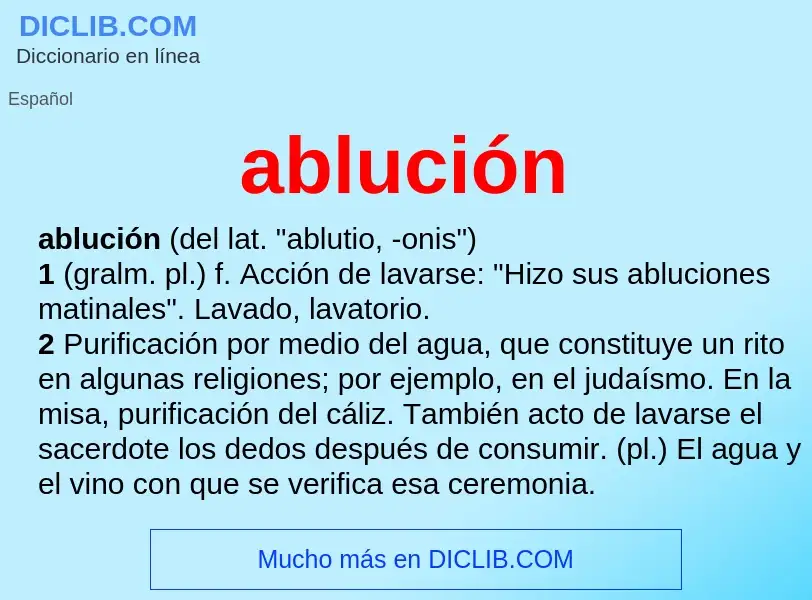 What is ablución - definition