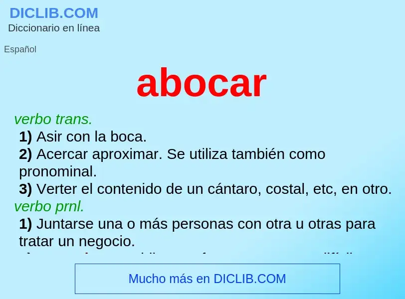 O que é abocar - definição, significado, conceito