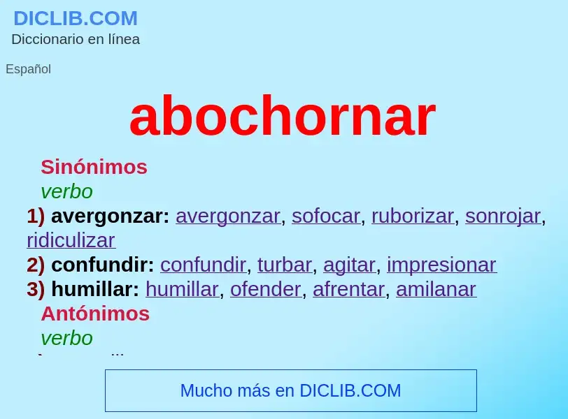 Wat is abochornar - definition