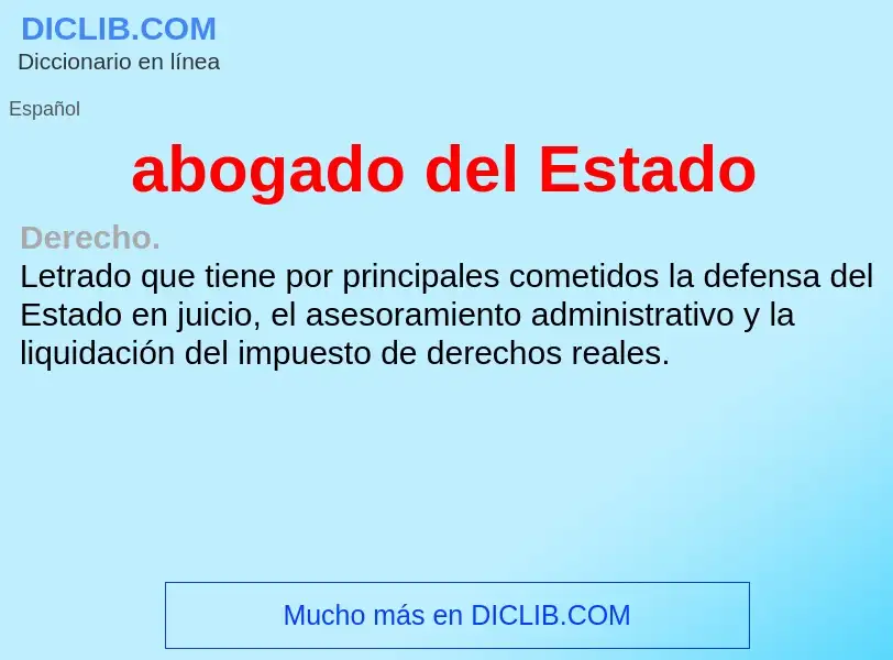 Was ist abogado del Estado - Definition