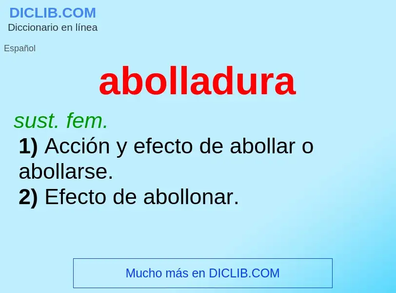 O que é abolladura - definição, significado, conceito