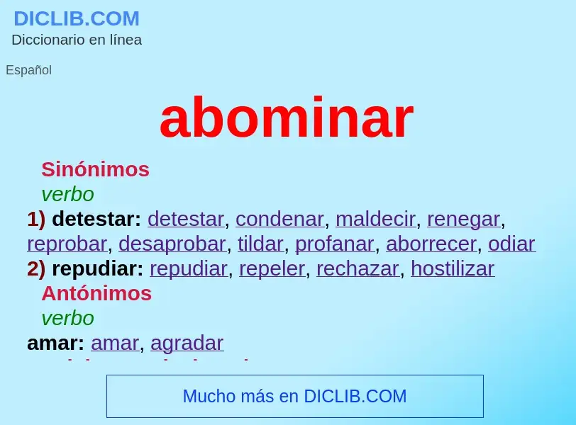 What is abominar - definition