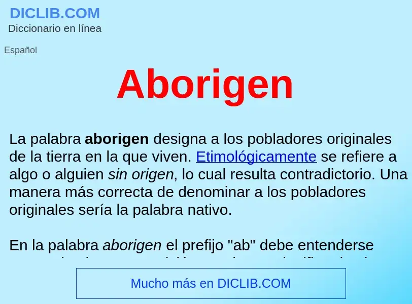 Что такое Aborigen  - определение