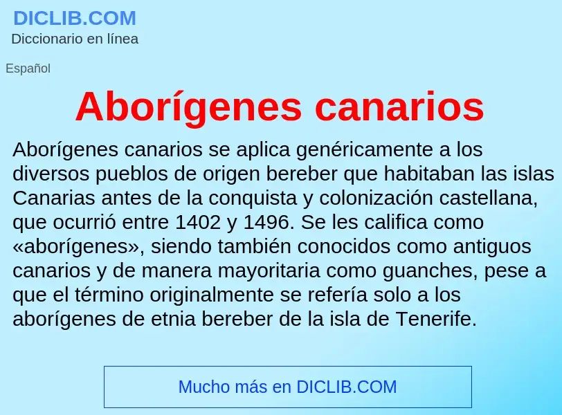 ¿Qué es Aborígenes canarios? - significado y definición