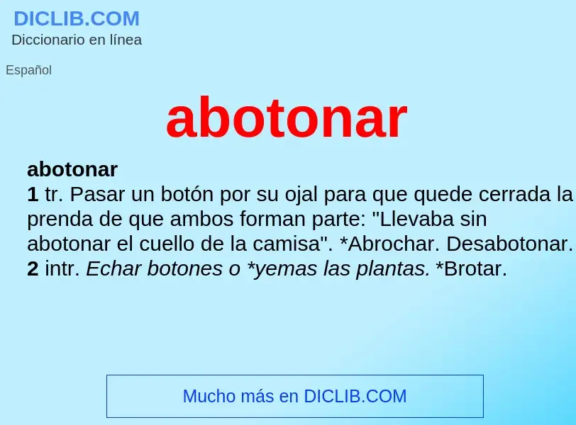 What is abotonar - meaning and definition