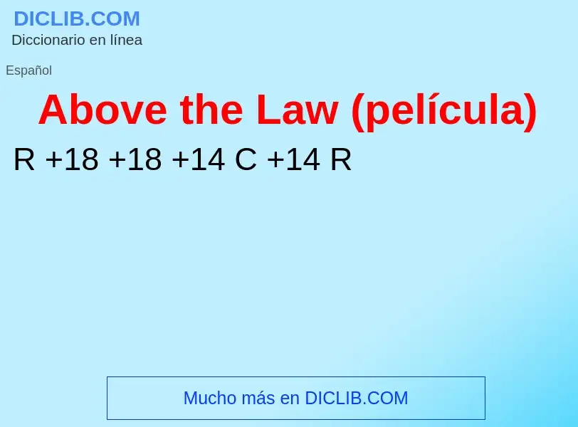 Was ist Above the Law (película) - Definition