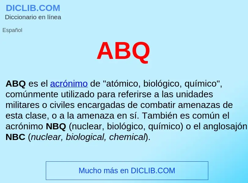 ¿Qué es ABQ ? - significado y definición