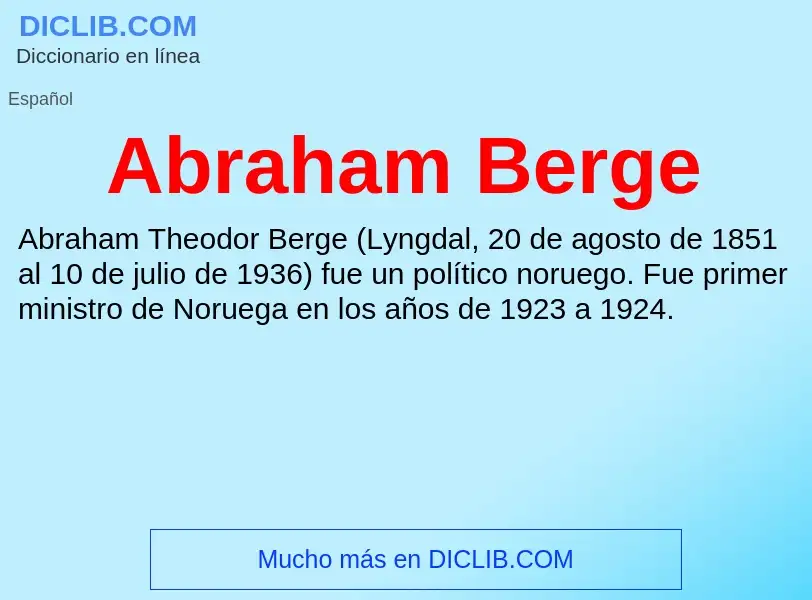 Τι είναι Abraham Berge - ορισμός