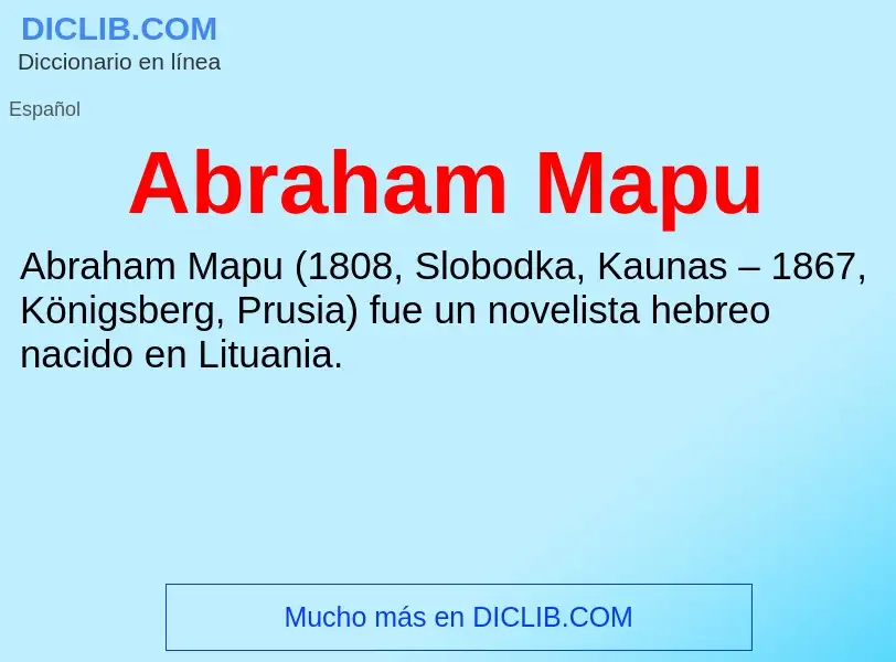 Что такое Abraham Mapu - определение