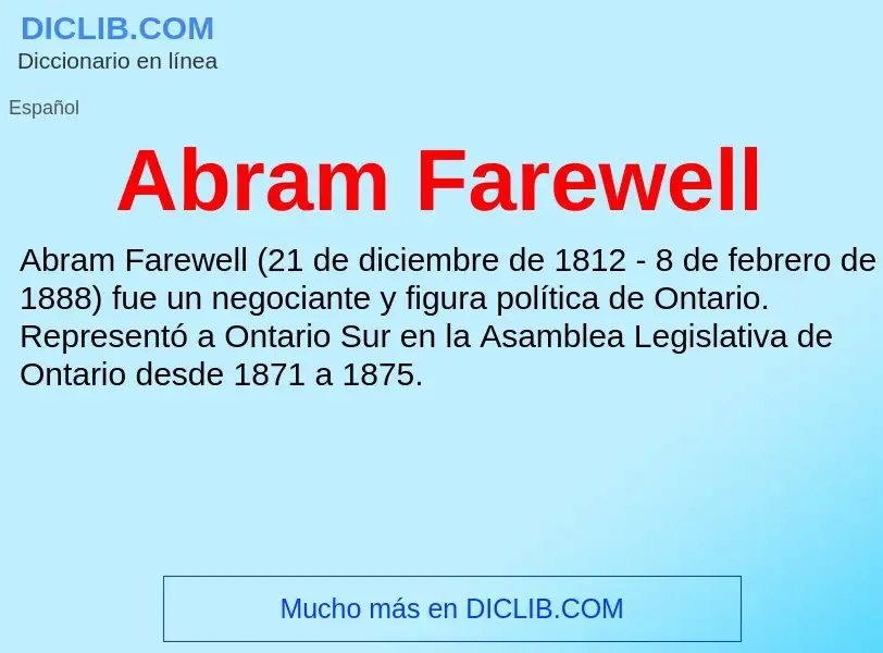 What is Abram Farewell - meaning and definition