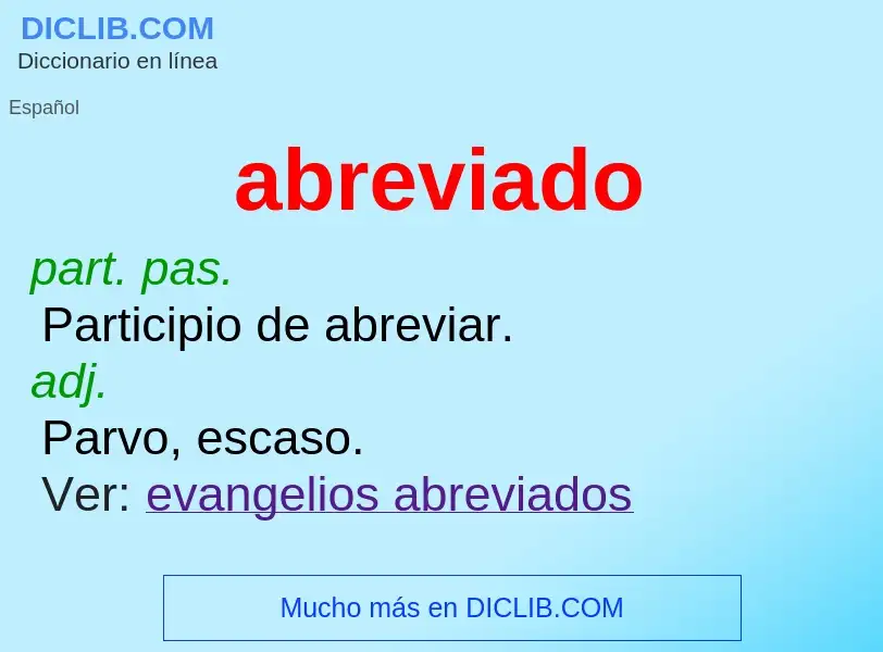 What is abreviado - meaning and definition