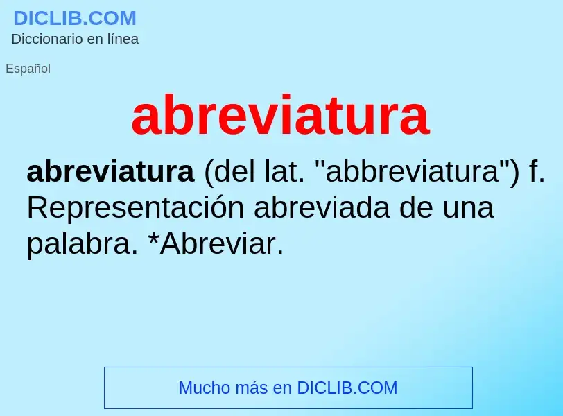 What is abreviatura - meaning and definition