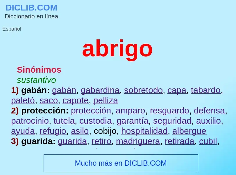 Wat is abrigo - definition