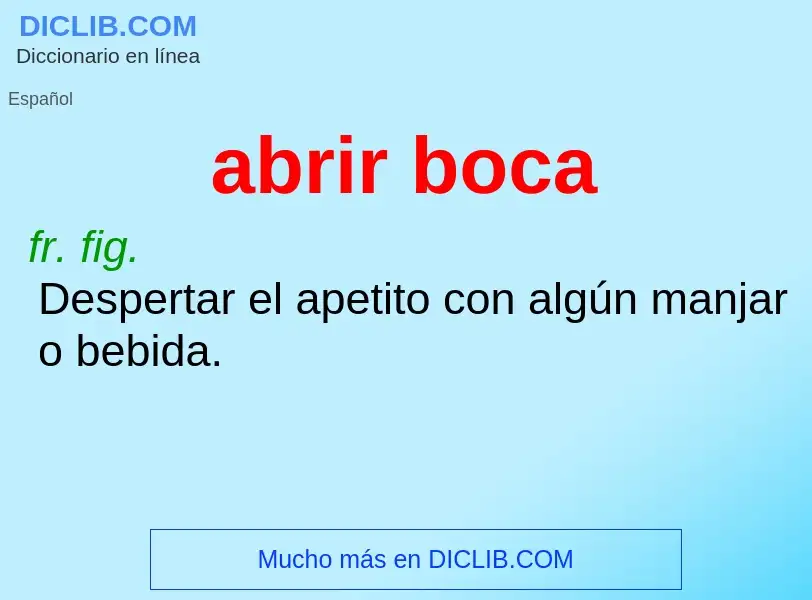 O que é abrir boca - definição, significado, conceito