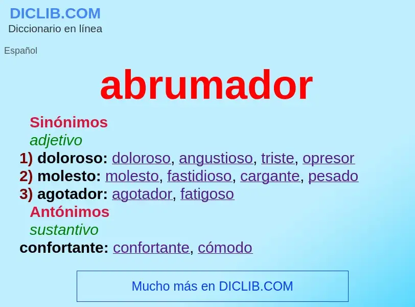 What is abrumador - meaning and definition