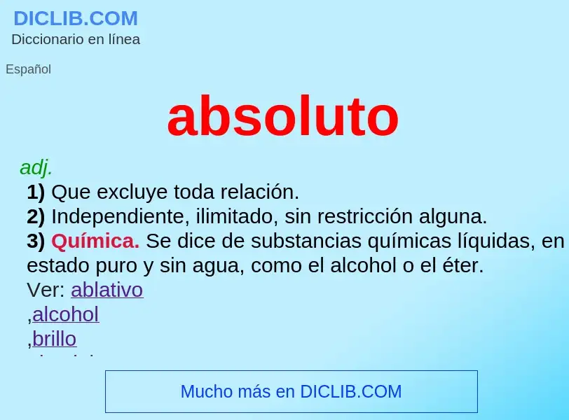 What is absoluto - meaning and definition