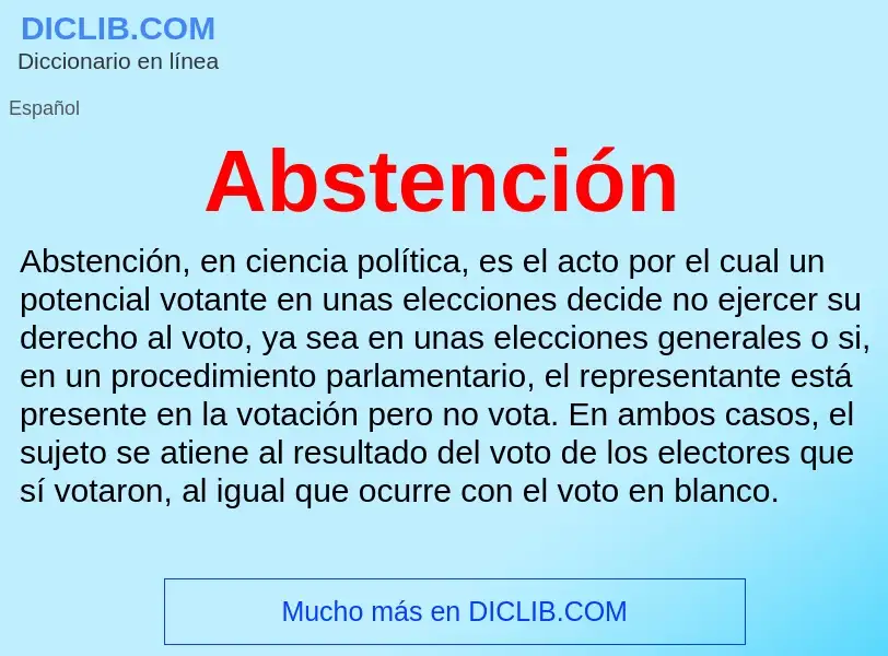 O que é Abstención - definição, significado, conceito