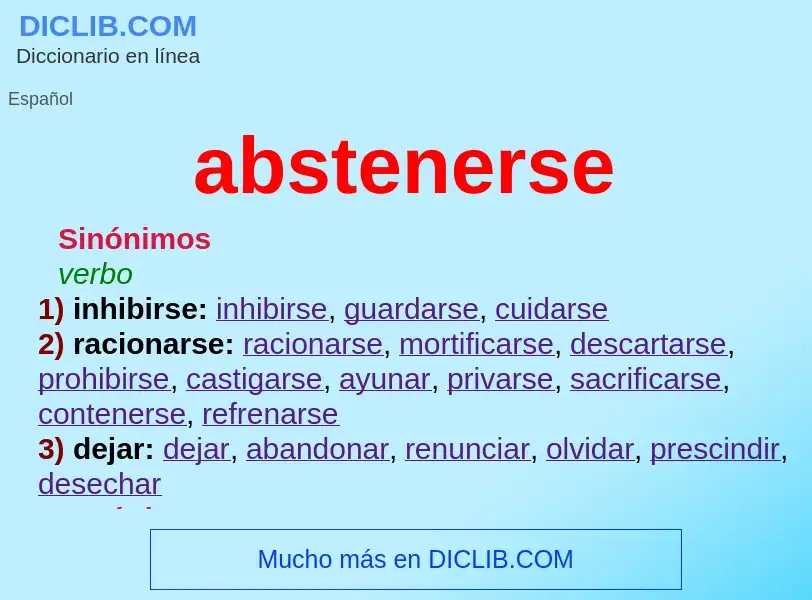 Wat is abstenerse - definition