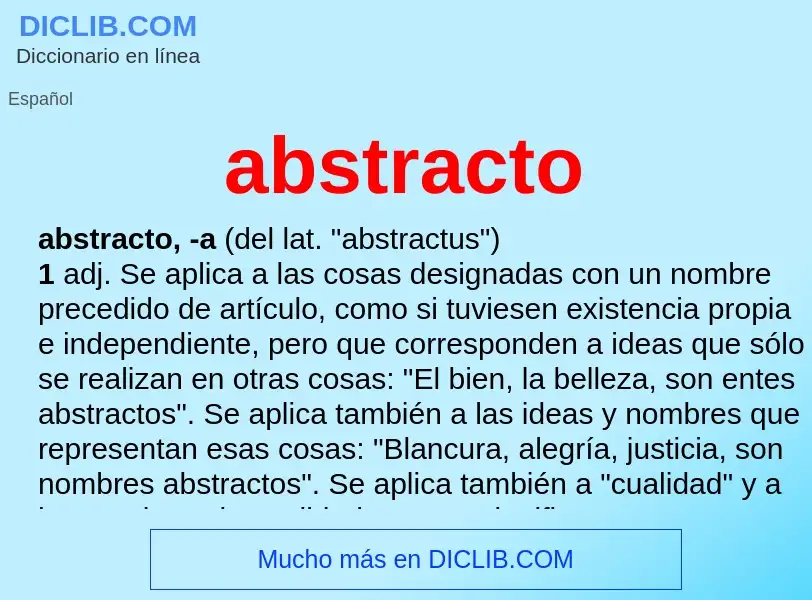 O que é abstracto - definição, significado, conceito