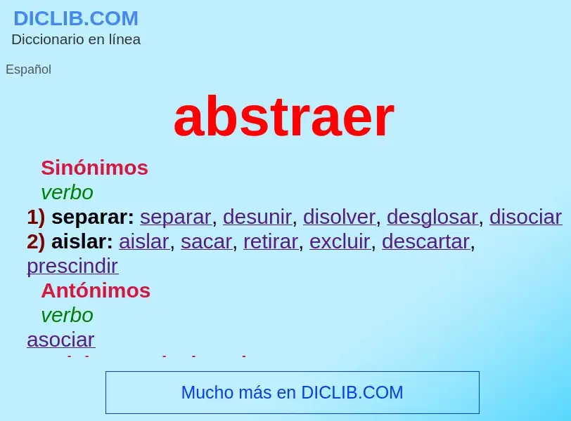 What is abstraer - meaning and definition