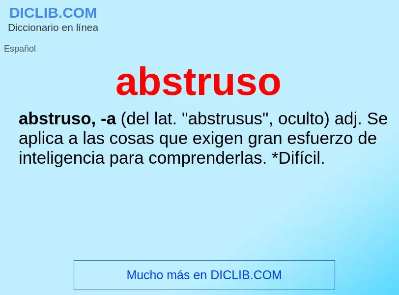 Wat is abstruso - definition