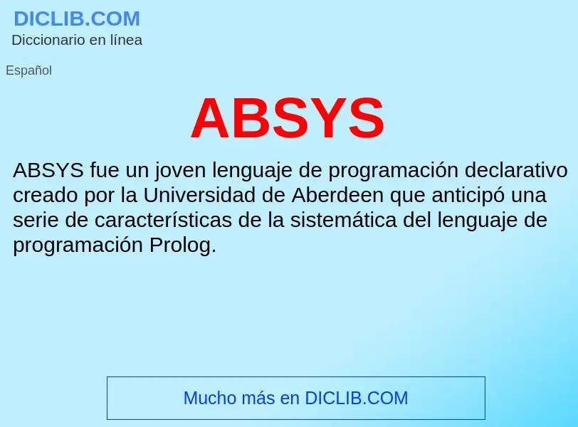 What is ABSYS - definition