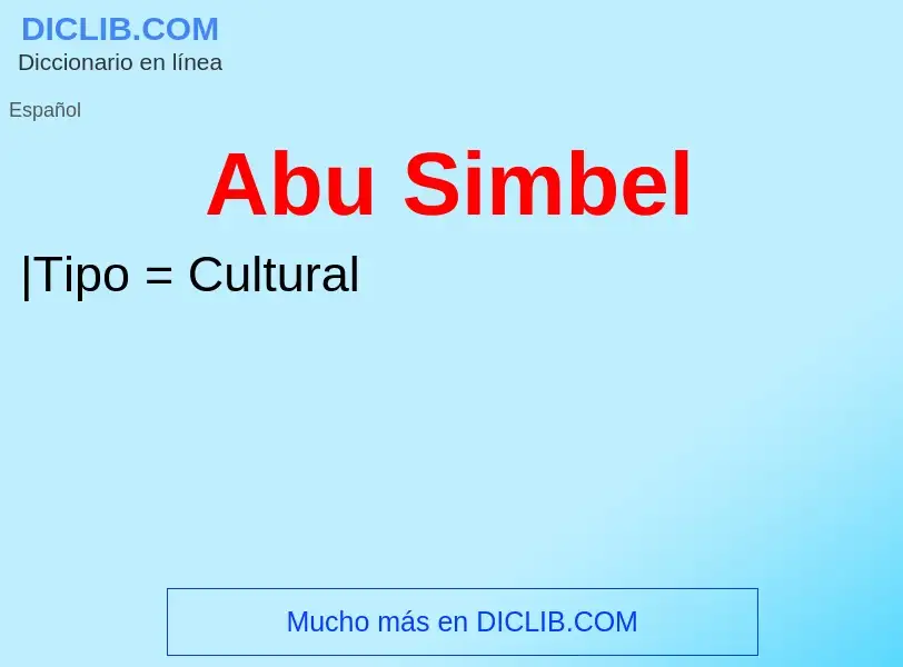 ¿Qué es Abu Simbel? - significado y definición