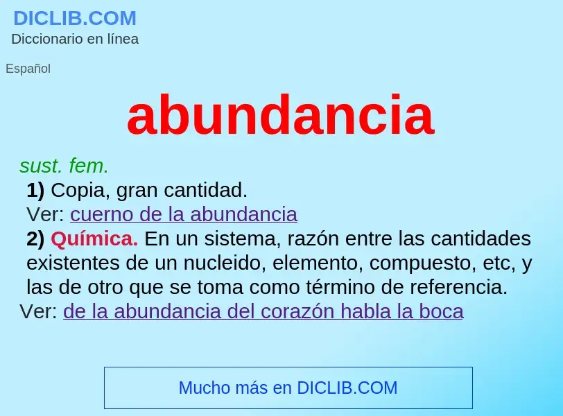 What is abundancia - definition