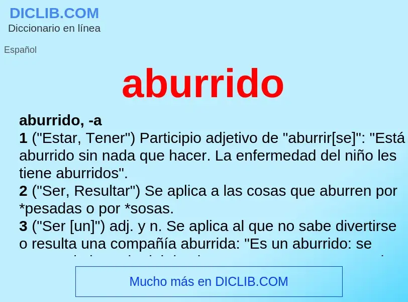 What is aburrido - definition