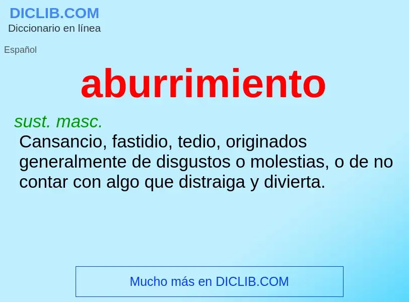 What is aburrimiento - definition