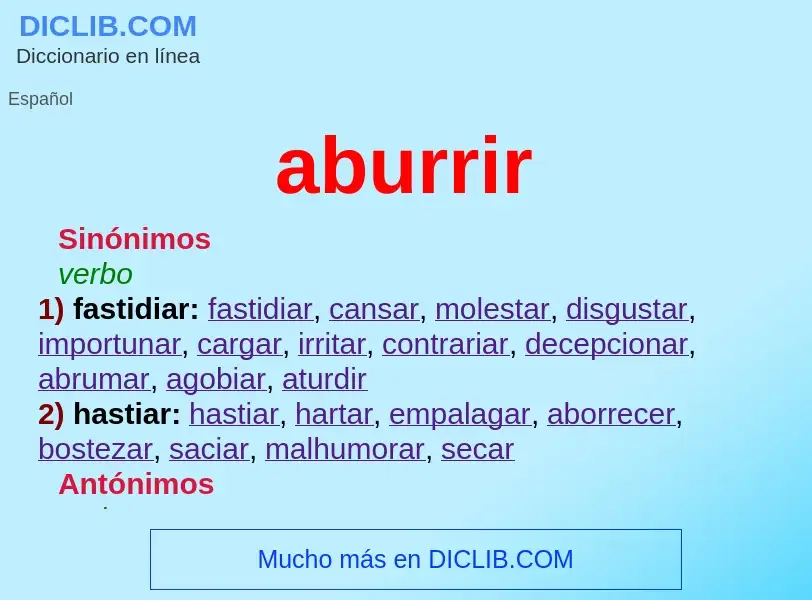 Wat is aburrir - definition