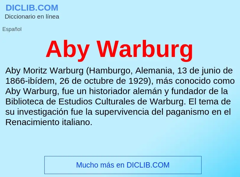 ¿Qué es Aby Warburg? - significado y definición