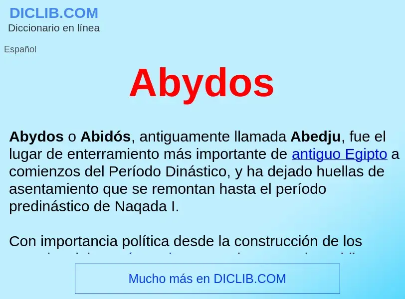 ¿Qué es Abydos ? - significado y definición