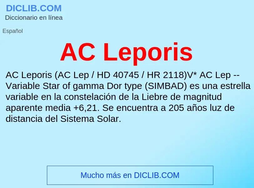 What is AC Leporis - definition