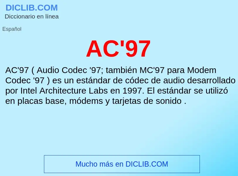 What is AC'97 - definition