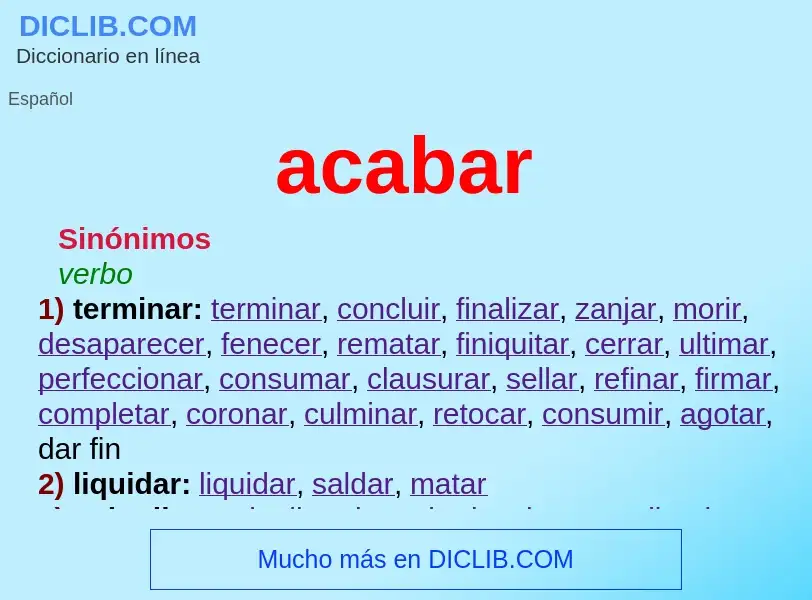 What is acabar - definition