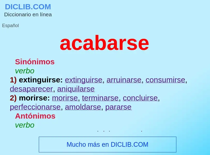 Wat is acabarse - definition