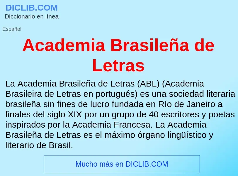 What is Academia Brasileña de Letras - definition