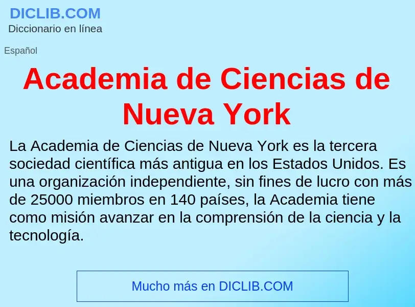 O que é Academia de Ciencias de Nueva York - definição, significado, conceito