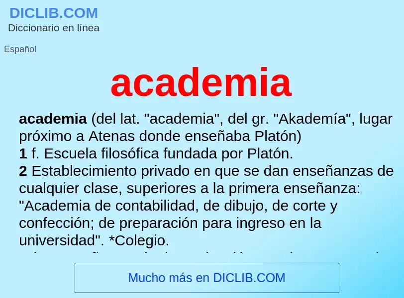 Che cos'è academia - definizione