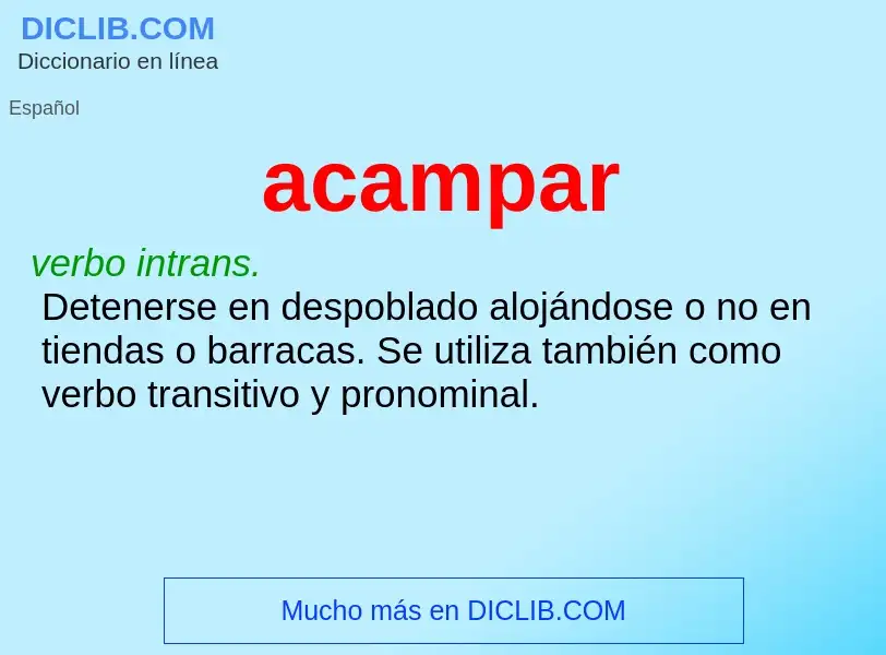 Wat is acampar - definition