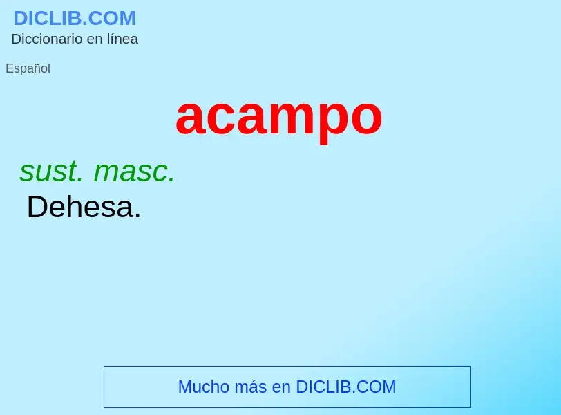 What is acampo - definition