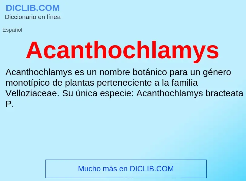 O que é Acanthochlamys - definição, significado, conceito