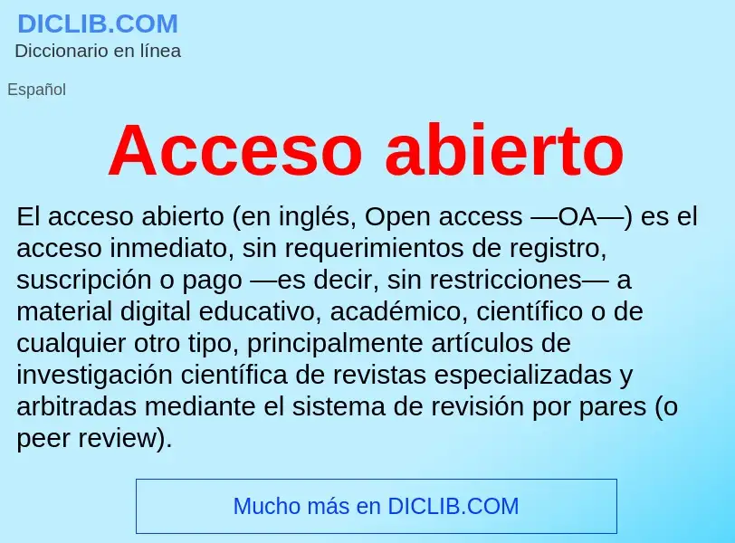 Wat is Acceso abierto - definition