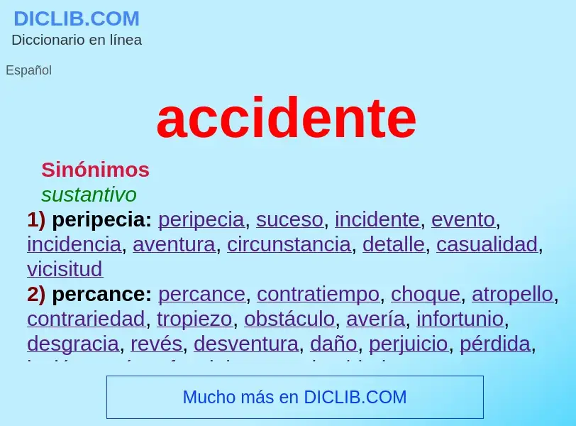 O que é accidente - definição, significado, conceito