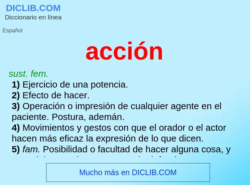 What is acción - meaning and definition