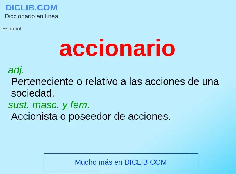 O que é accionario - definição, significado, conceito