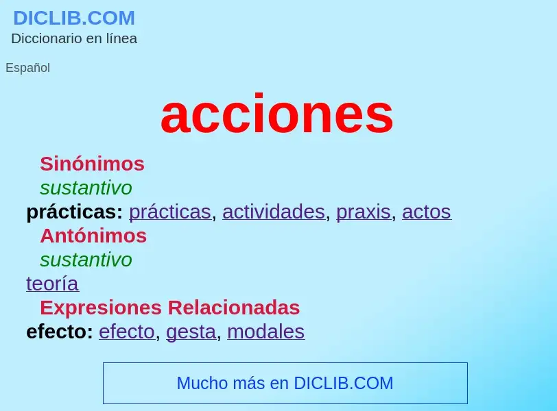 What is acciones - meaning and definition